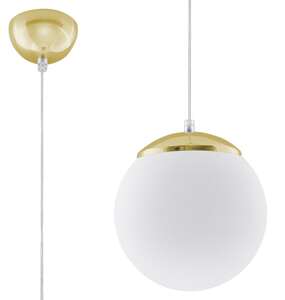 Sollux Ugo SL.0715 lampa wisząca kula 1x60W E27 biały/złoty