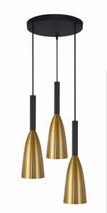Light Prestige Solin LP-181/3P GD lampa wisząca zwis 3x60W E27 złota/czarna