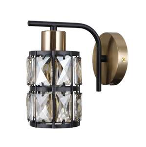 Italux Menfi WL-44236-1-BK-GD kinkiet lampa ścienna 1x40W E27 przezroczysty/czarny