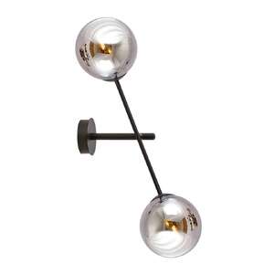 Emibig Linear 1167/K2 kinkiet lampa ścienna 2x10W E14 dymiony/czarny