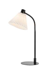 Marksjold Mira 108697 lampa stołowa lampka klasyczna elegancka abażur materiałowy 1x40W E14 czarna/biała
