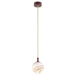 Argon Almiros 8452 lampa wisząca zwis nowoczesna elegancka klosz szklany kula 1x7W E14 czekoladowy brązowy/marmurek