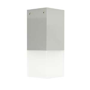 SU-MA Cube CB-S AL plafon lampa sufitowa ogrodowa IP44 metalowa kwadrat kostka 1x20W E27 srebrny/biały