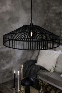Marksjold Tapa 108782 lampa wisząca zwis nowoczesna skandynawska ażurowa abażur bambusowy 1x40W E27 czarna