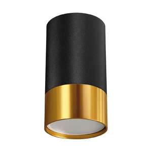 Struhm Puzon DWL 4123 plafon lampa sufitowa spot tuba 1x35W GU10 czarny/złoty