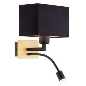 Argon Bill 1041 kinkiet lampa ścienna 1x15W E27 czarny/mosiądz szczotkowany