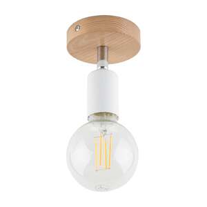 TK Lighting Simply Wood 4745 plafon lampa sufitowa spot loft metalowy drewniany 1x15W E27 biały/drewno