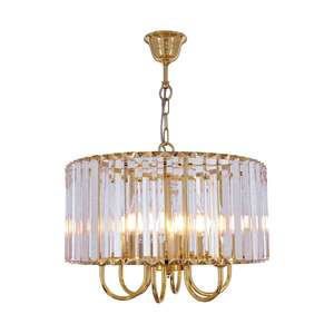Zuma Line Paris 1906/6 lampa wisząca zwis elegancka żyrandol świecznikowy 6x40W E14 złota/transparentna