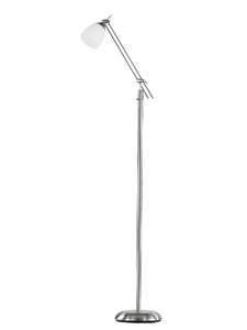 Trio Icaro 4035011-07 lampa podłogowa stojąca 1x60W E27 nikiel mat / biały