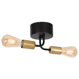 Luminex Brenda 1060 plafon lampa sufitowa 2x60W E27 czarny złoty