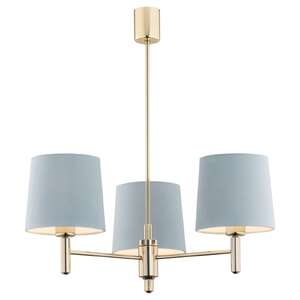 Argon Ponte Plus 1484 lampa wisząca żyrandol abażur welur glamour klasyczna patyki 3x15W E27 niebieski/złoty