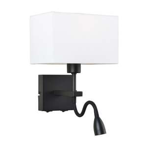 Italux Norte WL-1122-2-BL-BM-RC-WH kinkiet lampa ścienna 2x60W+3W E27 czarny/biały