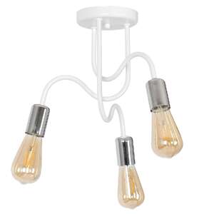 Luminex Dow 8074 plafon lampa sufitowa 3x60W E27 biały / chrom