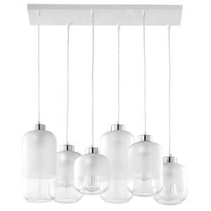 TK Lighting Marco 3359 plafon lampa sufitowa szklane klosze 5x60W E27 biały/transparentny/chrom