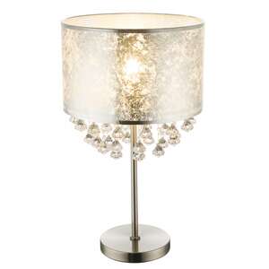 Globo Amy I 15188T3 Lampa lampka stołowa 1x60W E27 satynowa/srebrna