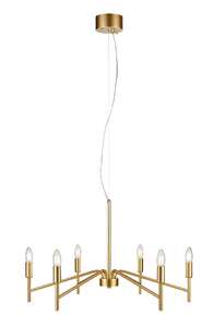 Markslojd Monarch 108210 lampa wisząca klasyczna zwis 6x18W E14 złota