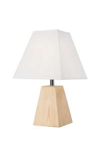Lamkur Eco 34843 lampa stołowa lampka 1x40W E14 drewniana/biała