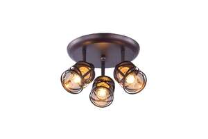 Rabalux Oberon 5337 plafon lampa sufitowa 3x40W E14 brązowy/bursztynowy