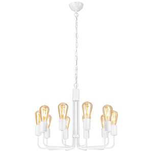 Lamkur Tiffany 44583 lampa wisząca zwis 10x60W E27 biała