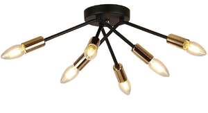 Candellux Tiara 36-79718 plafon lampa sufitowa 6x40W E14 czarny/złoty