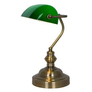 Zuma Line Edes T110810 lampa stołowa lampka biurkowa bankierka 1x60W E27 zielona / patyna