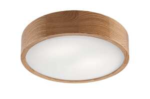 Lamkur Eveline 38049 plafon lampa sufitowa 2x60W E27 drewniany/biały