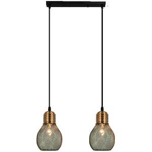 Elem Edison 1998/2 BL CO lampa wisząca zwis 2x40W E27 czarna/miedziana