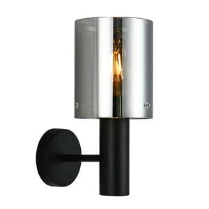 Italux Sardo WL-5581-1A-BK+SG kinkiet lampa ścienna 1x40W E27 czarny/dymiony