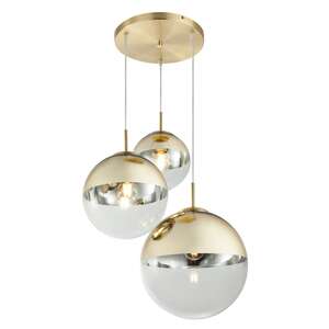 Lampa wisząca Globo Varus 15855-3 lampa sufitowa szklana zwis 3x40W E27 3 kule złota