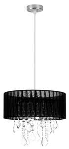 Candellux Leda 31-84316 lampa wisząca zwis abażur z kryształami 1x60W E27 czarna/chrom