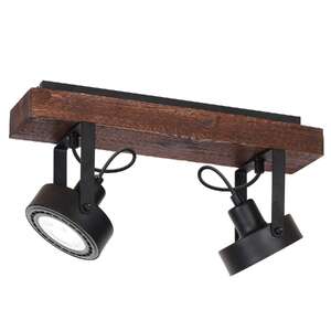 Luminex Viva wood 1228 plafon lampa sufitowa listwa 2xAR11115W GU10 czarny drewno