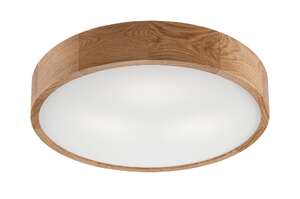 Lamkur Eveline 38063 plafon okrągły lampa sufitowa 3x60W E27 drewniany/biały - wysyłka w 24h