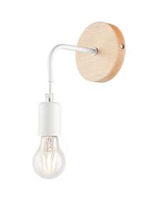 Lamkur Orazio 33761 kinkiet lampa ścienna 1x60W E27 biały/drewniany