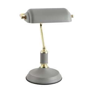 Zuma Line Roma A2048-GR lampa stołowa lampka biurkowa bankierka 1x40W E27 szara/złota - wysyłka w 24h