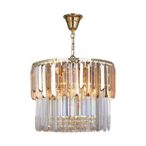 Zuma Line Camille 19101/8 lampa wisząca zwis elegancka dymiona kryształ szkło 8x40W E14 złota/transparentna