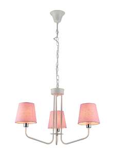 Candellux Ledea York 50203097 lampa wisząca zwis 3x60W E14 biała-różowa