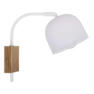 Candellux Rupi 21-75482 kinkiet lampa ścienna 1x40W E27 biały/drewno