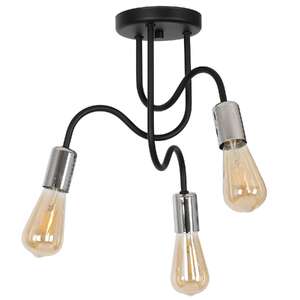 Luminex Dow 8071 plafon lampa sufitowa 3x60W E27 czarny / chrom