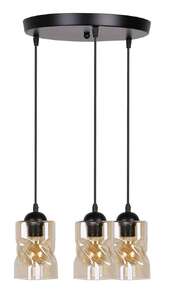Candellux Felis 33-00217 lampa wisząca zwis 3x60W E27 czarna/bursztynowa
