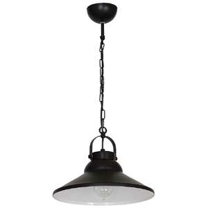 Lampa wisząca Luminex Iron Black 1 6206  lampa sufitowa 1x60W E27 czarny / biały