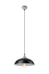 Lamkur Eva 36472 lampa wisząca zwis 1x60W E27 srebrna/czarna
