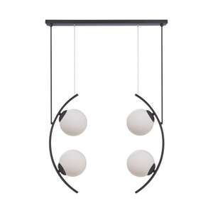Zuma Line Helix 5016 lampa wisząca zwis nowoczesna belka ball kule szklane klosze 4x8W E14 biała/czarna