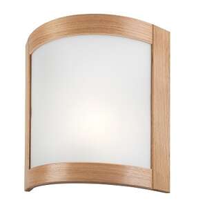 Lamkur Elodie 41063 kinkiet lampa ścienna 1x60W E27 dąb/biały