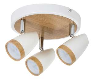Rabalux Karen 5566 plafon lampa sufitowa spot 3x8W LED 3000K biały/drewno