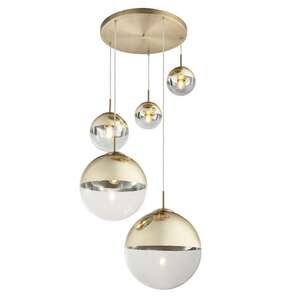 Lampa wisząca Globo Varus 15855-5 lampa sufitowa zwis 3x40W + 2x25W E27 złota