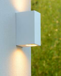 Lucide Zora 22860/10/31 kinkiet lampa oprawa ścienna zewnętrzna 2x5W GU10-LED IP44 biała