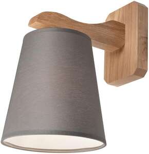 Lamkur Andreas 41186 kinkiet lampa ścienna 1x60W E27 drewniany/szary