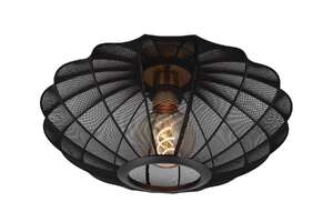 Lucide Corina 03147/40/30 plafon lampa sufitowa ażurowy materiałowy klosz 1x40W E27 czarny/złoty