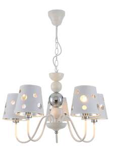 Candellux Ledea Batley 50205110 lampa wisząca zwis 5x60W E14 biała