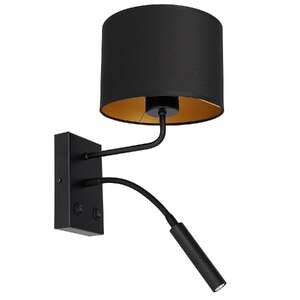 Luminex Arden 3487 kinkiet lampa ścienna 2x8W+60W G9+E27 czarny/złoty